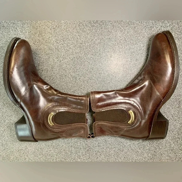 New Without Box Nero Girdini Hand Made Brown Itilian Learher Boots Size 37 6.5 - Picture 4 of 7